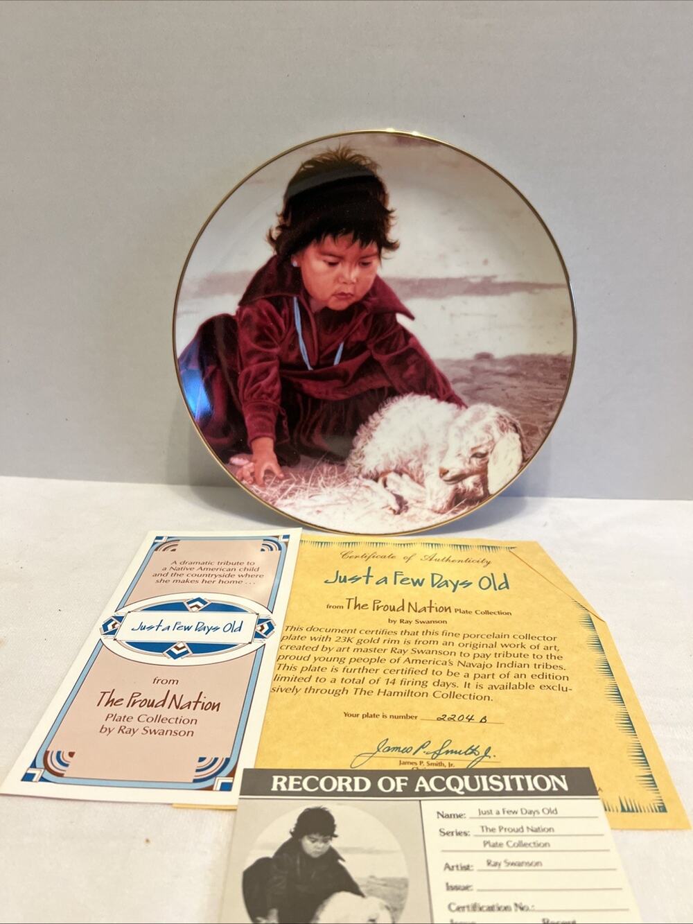 Vtg 80s Hamilton Collection " Just A Few Days Old" The Proud Nation Plate NIB